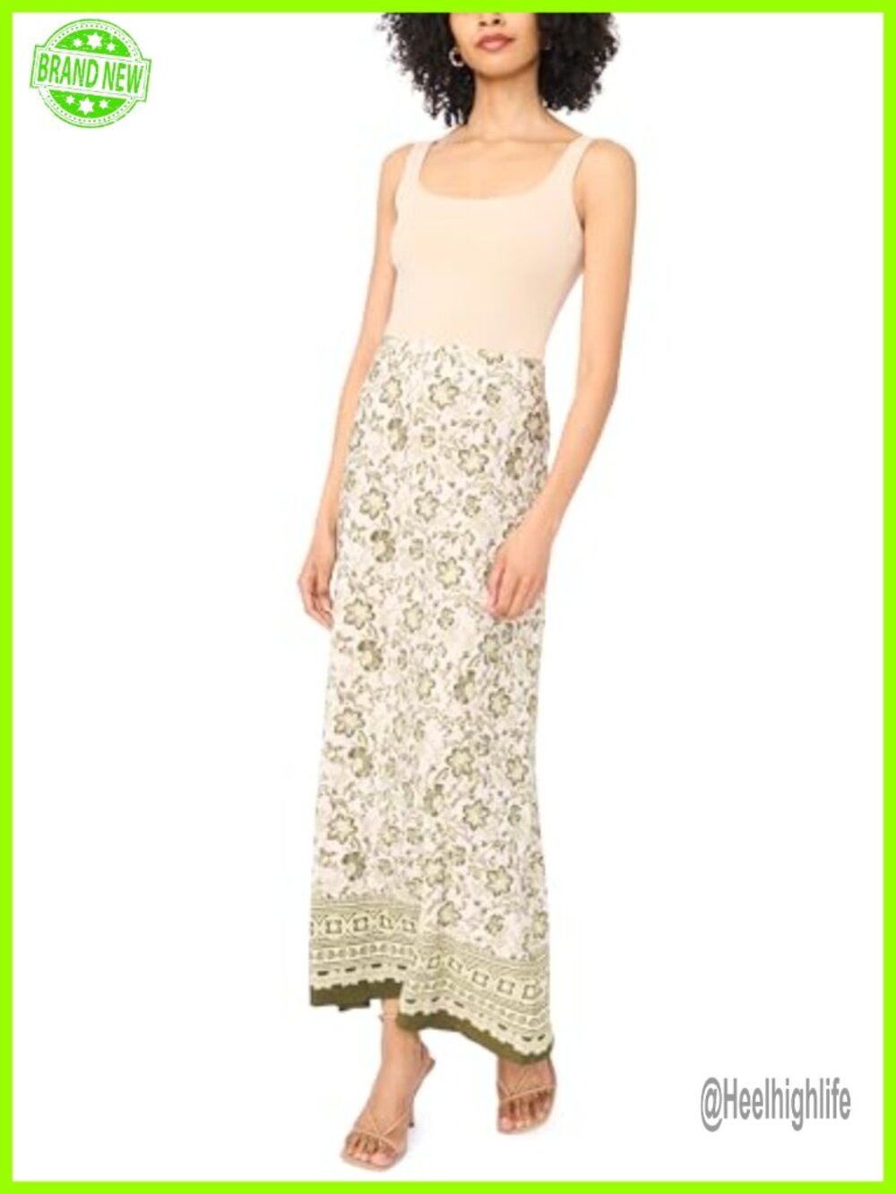 Women's Floral Print Knit Maxi Skirt Pull-On Flowy Full Length
